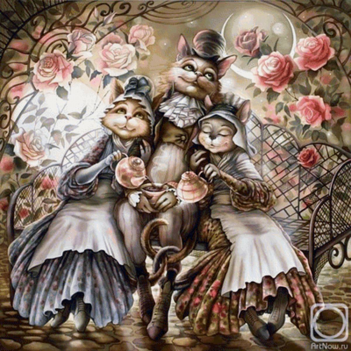 Арт - пара, кот, арт - предпросмотр