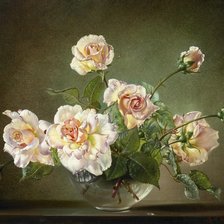 Схема вышивки «Кремовые розы»