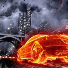 Схема вышивки «огненное авто»