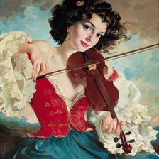 Схема вышивки «Скрипачка 2»