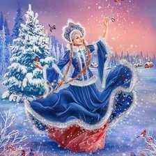 Схема вышивки «снегурочка»