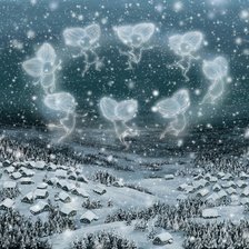 Схема вышивки «хоровод снежинок»