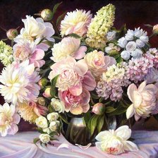 Схема вышивки «Букет в пастельных тонах»