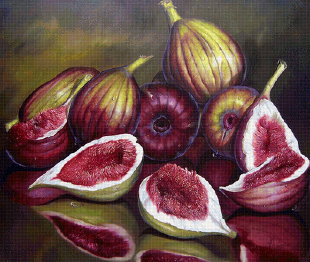 Инжир - натюрморт, живопись - предпросмотр