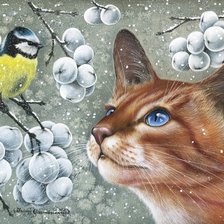 Схема вышивки «Рыжик и синичка»