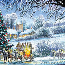 Схема вышивки «зимняя картина»