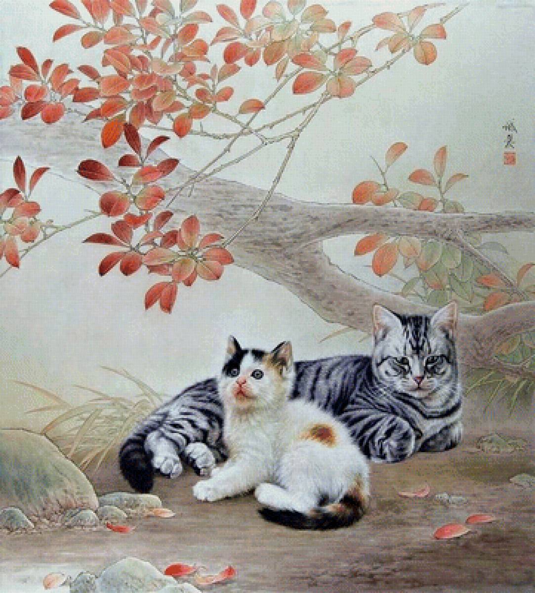 на отдыхе - природа, осень, животные, пейзаж - предпросмотр