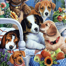 Схема вышивки «Собаки»