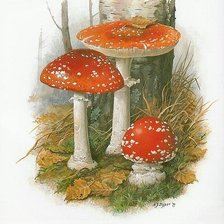 Схема вышивки «гриб»