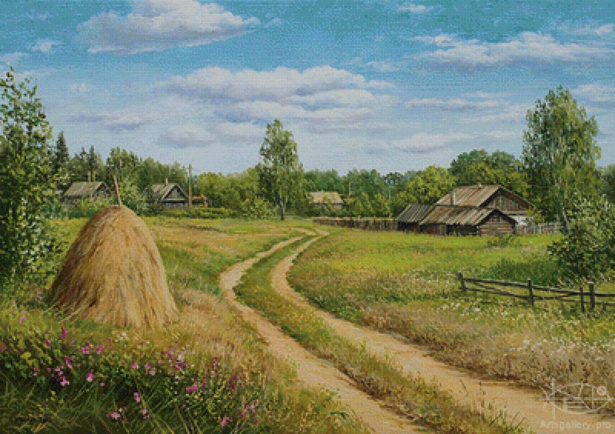 летом в деревне - пейзаж, природа, деревня - предпросмотр