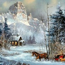 Схема вышивки «domek w górach»