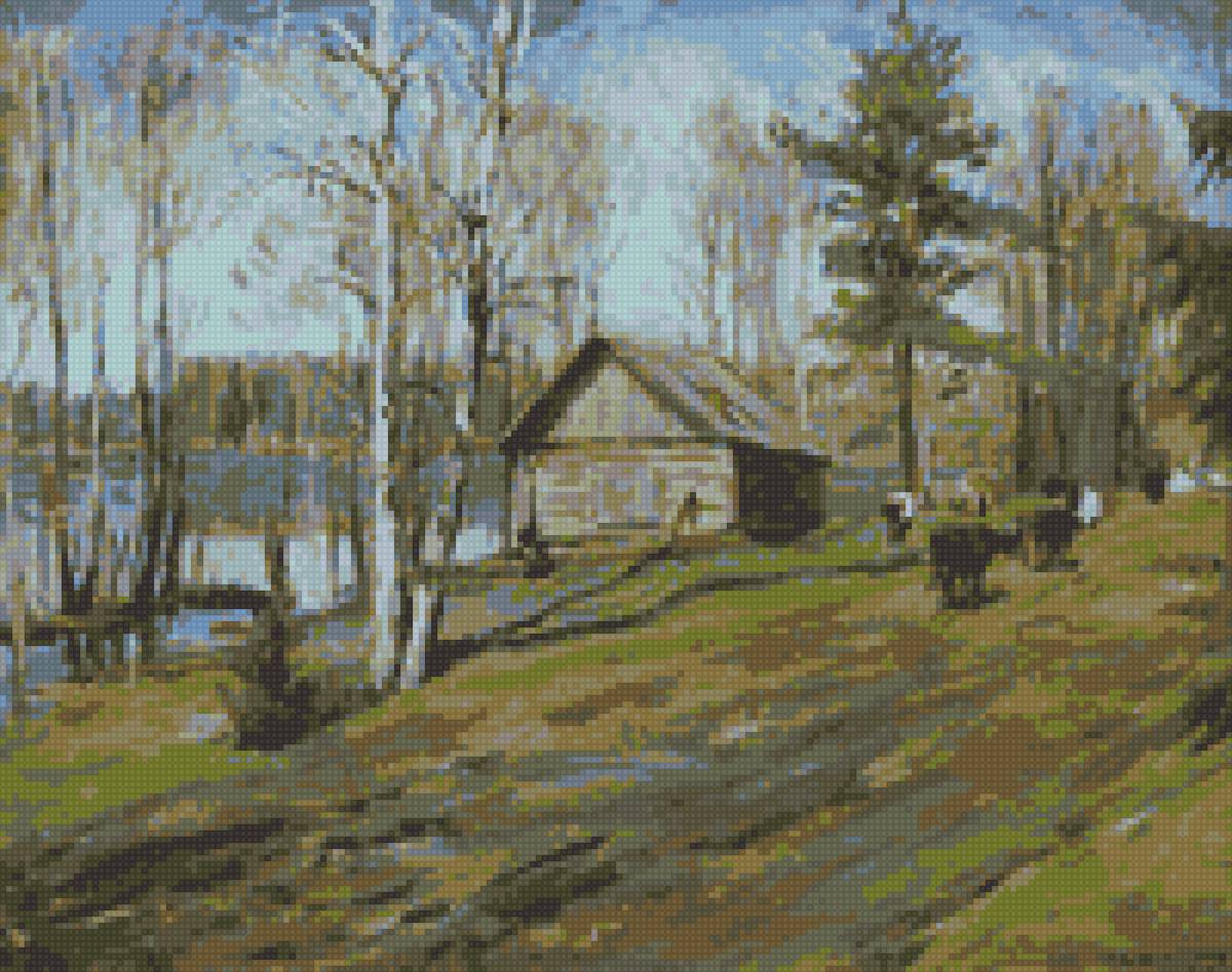 Деревенский пейзаж Аладжалова - предпросмотр