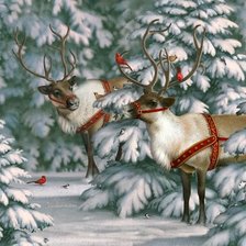 Схема вышивки «Олени»