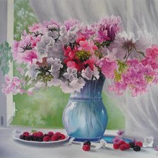 Схема вышивки «Малина и цветы»