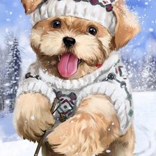 Схема вышивки «собачка 2018»