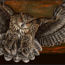 Схема вышивки «Филин»