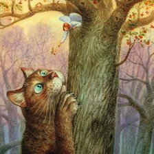 Схема вышивки «кот и ангел»