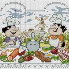 Схема вышивки «два повара»