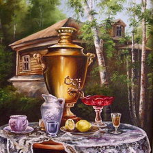 Схема вышивки «pri samovare»