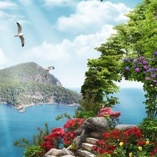 Схема вышивки «Море,»