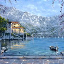 Схема вышивки «Озеро Комо»