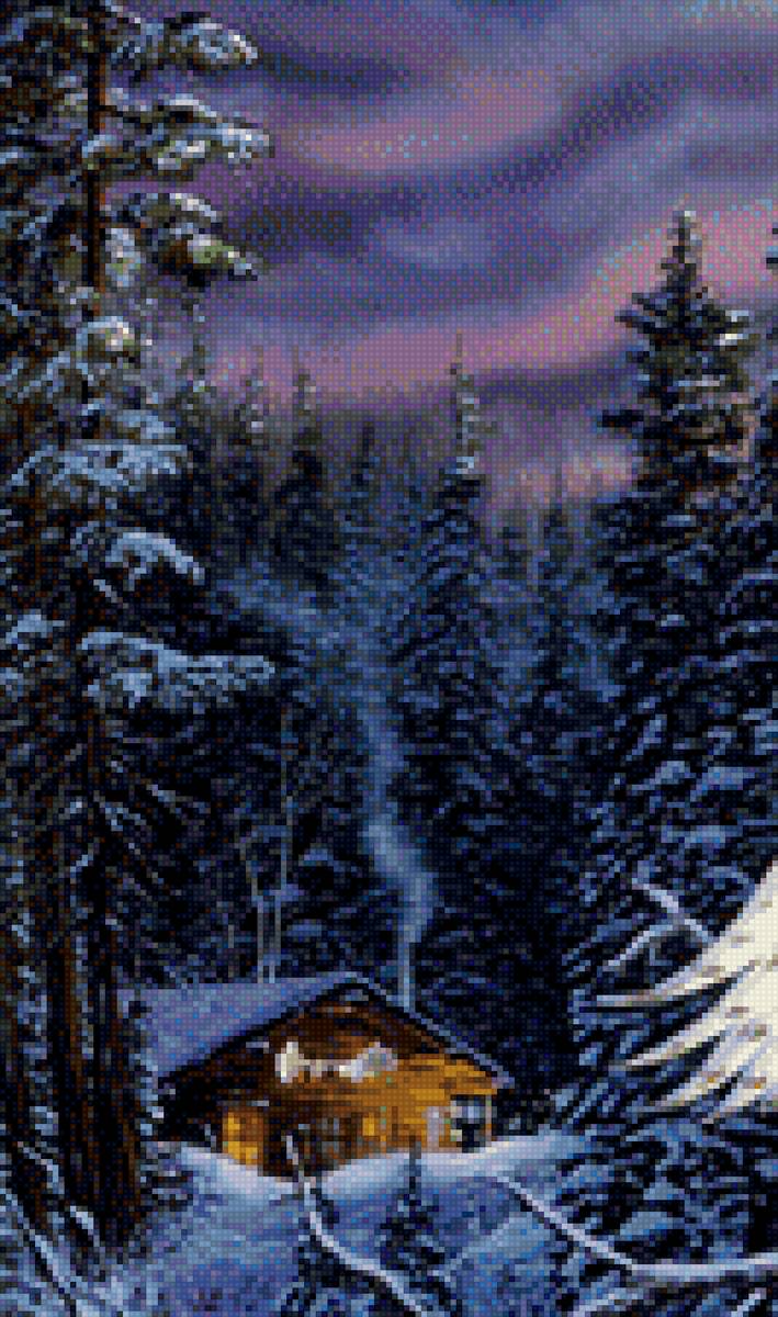 Триптих сова часть 1 - сова, лес - предпросмотр