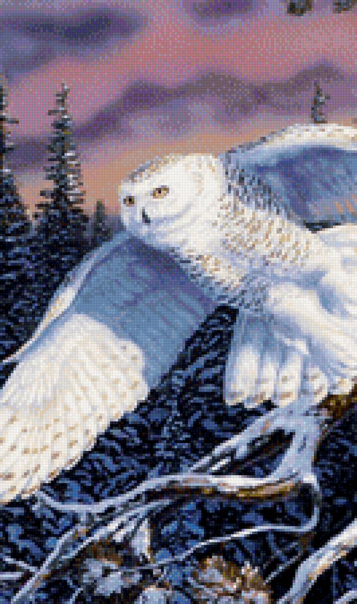 Триптих сова часть 2 - сова, лес - предпросмотр