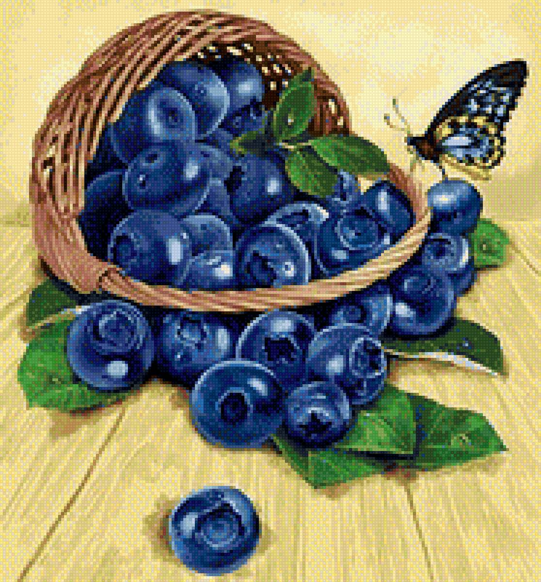 Черника - ягода, корзина, фрукты - предпросмотр