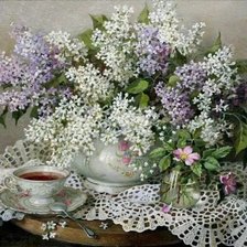 Схема вышивки «Весенний чай»