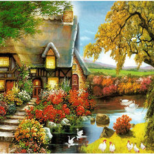 Схема вышивки «домик»