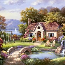 Схема вышивки «дом»