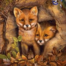 Схема вышивки «Лисы»