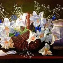 Схема вышивки «Натюрморт с лилиями»