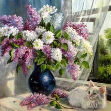 Схема вышивки «Сирень»