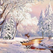 Схема вышивки «Зимний пейзаж»