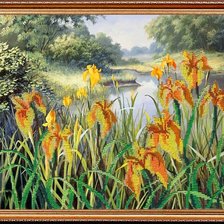 Схема вышивки «ирисы у воды»