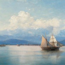 Схема вышивки «йвазовский.Корабли у Кавказского побережья»