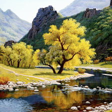 Схема вышивки «Ручей в горах»