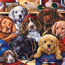 Схема вышивки «щенята»