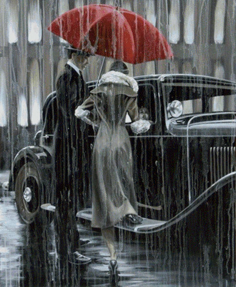 дождь - город, дождь, осень, пара - предпросмотр