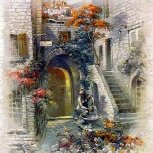 Схема вышивки «двор»