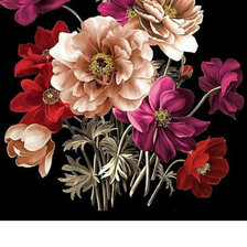 Схема вышивки «Цветы на черном»