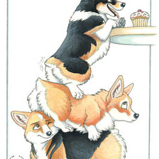 Схема вышивки «Корги»