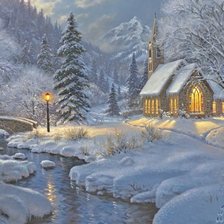 Схема вышивки «Зимний пейзаж»