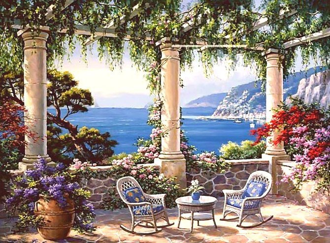 вид на море - картина, природа, пейзаж - оригинал