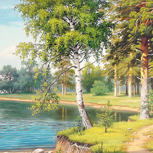 Схема вышивки «Тропинка у озера»