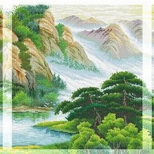 Схема вышивки «ЗАКАТ В ГОРАХ»