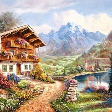 У горного озера