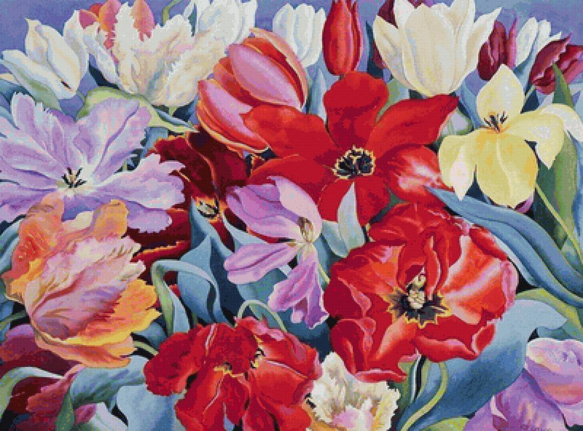 Тюльпаны - цветы, натюрморт - предпросмотр