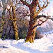 Схема вышивки «зимний пейзаж»